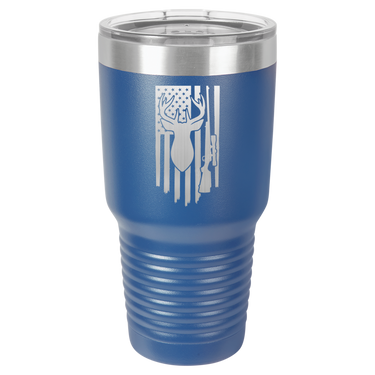 Deer-Gun-Flag Design Tumbler
